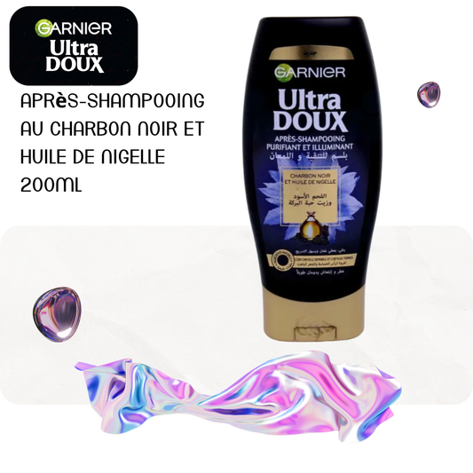 Après-shampooing au charbon noir et huile de nigelle 200ml - ULTRA DOUX