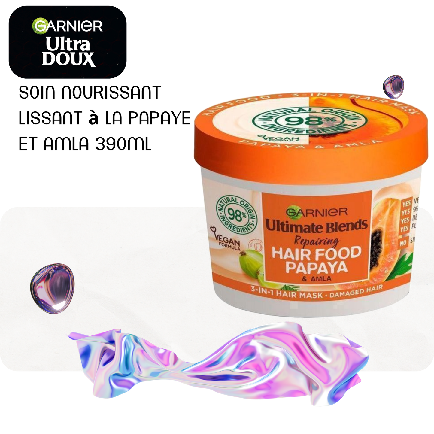 Soin nourissant lissant à la papaye et amla 390ml - ULTRA DOUX