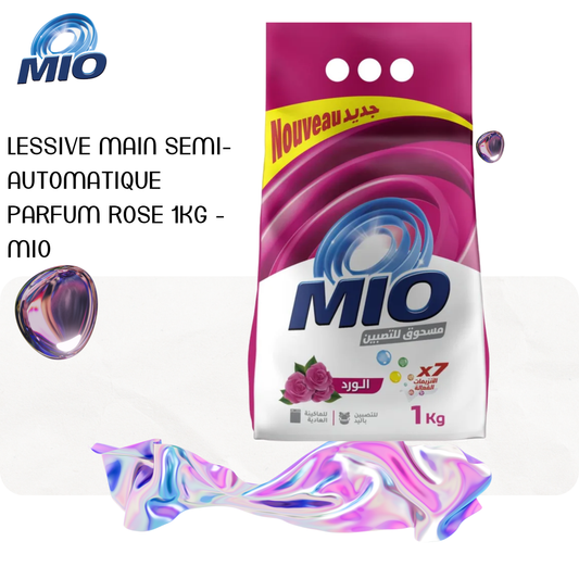Lessive main semi-automatique parfum rose 1Kg - MIO