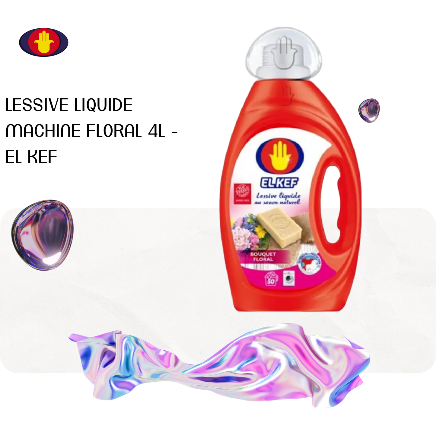 Lessive liquide machine floral 4L - EL KEF
