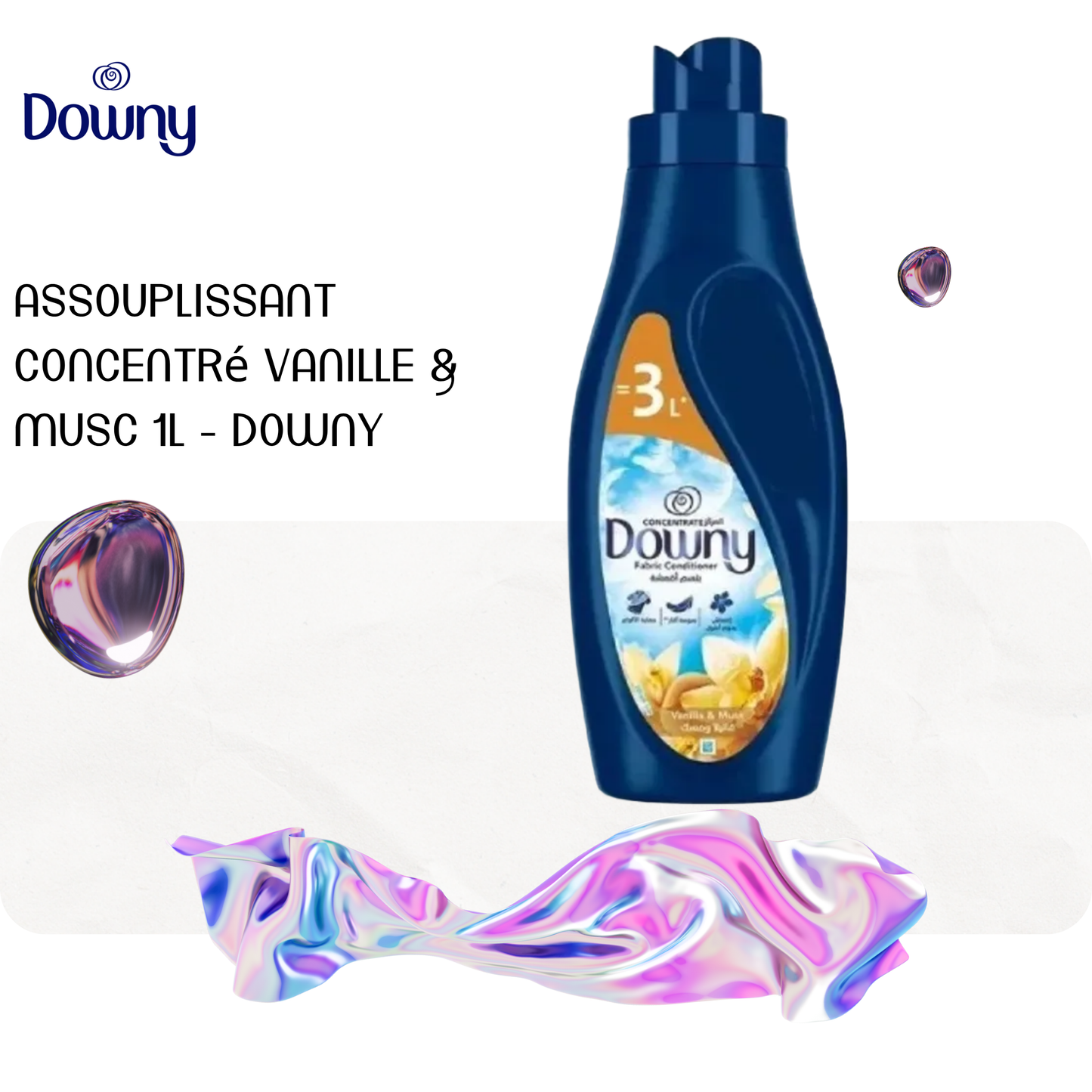 Assouplissant concentré vanille & musc 1L - DOWNY