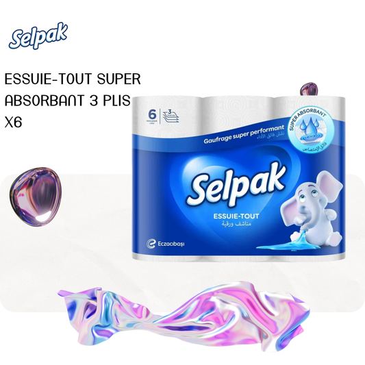 Essuie-tout super absorbant 3 plis x6 - SELPAK
