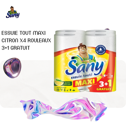Essuie tout Maxi citron x4 rouleaux 3+1 gratuit - SANY