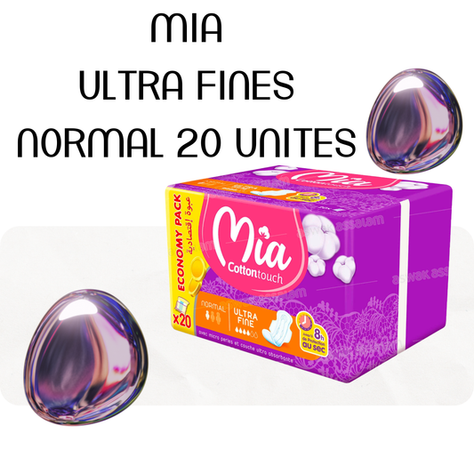 SERVIETTES HYGIENIQUES ULTRA FINES NORMAL 20 UNITES ECONOMY PACK MIA