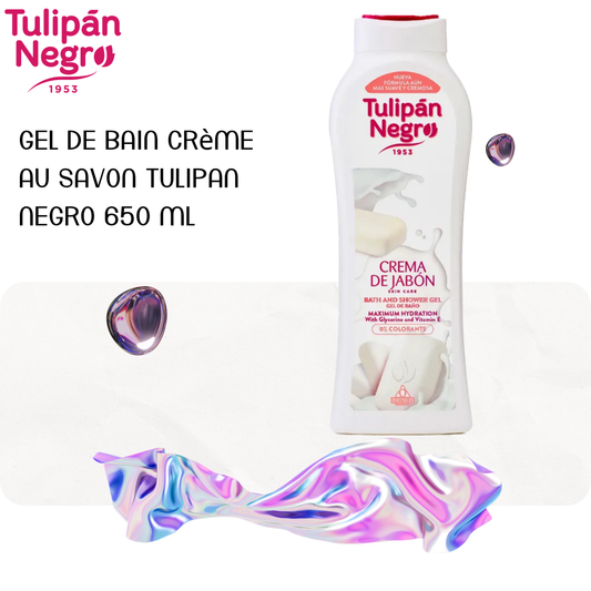 Gel de bain crème au savon tulipan negro 650 ml