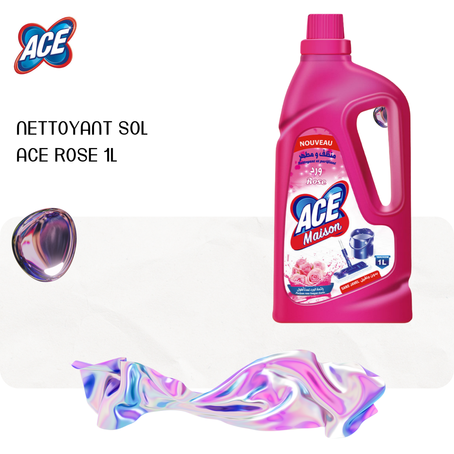 Nettoyant sol  ACE ROSE 1L