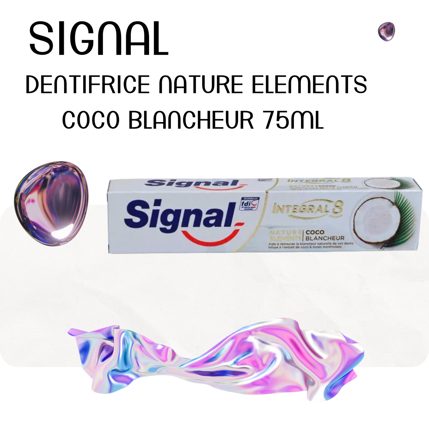 Dentifrice nature elements coco blancheur 75ml - SIGNAL