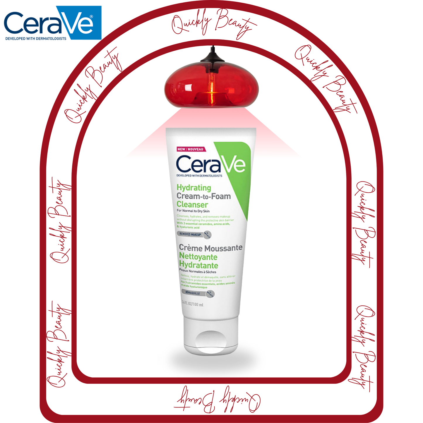 CeraVe Crème Moussante Nettoyante Hydratante Peau Normale à Sèche – 100ml