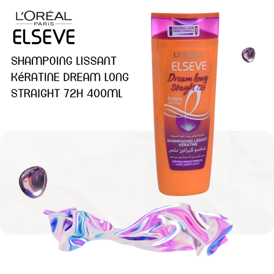 Shampoing lissant kératine dream long straight 72H 400ml - ELSEVE