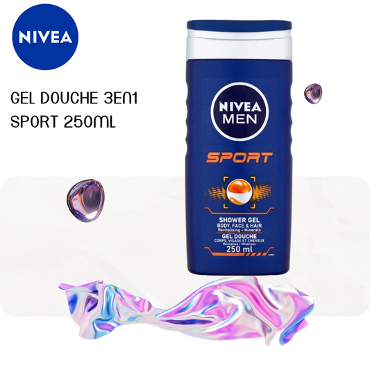 Gel douche 3en1 Sport 250ml - NIVEA MEN